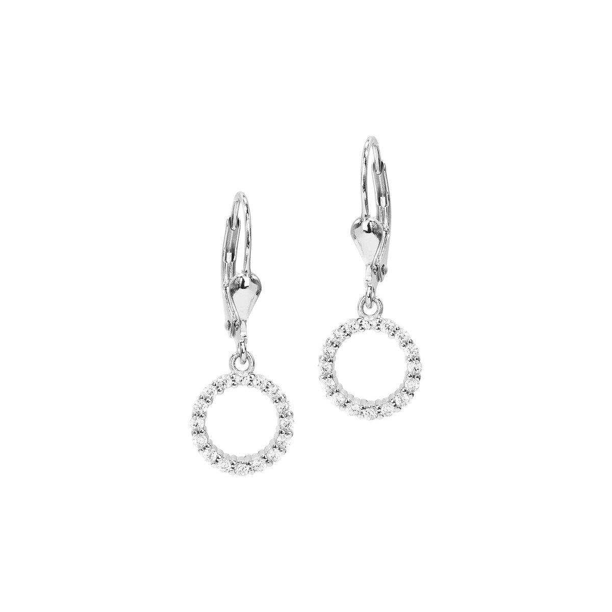 Srebrne kolczyki 925 Silver Circle bigiel cyrkonia