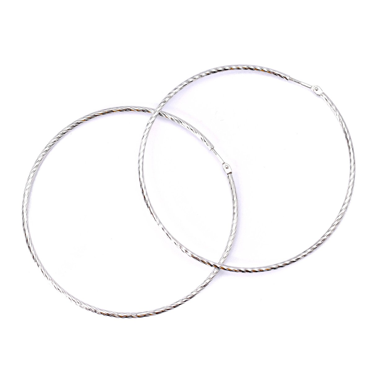 Srebrne kolczyki błyszczące koła 53 mm