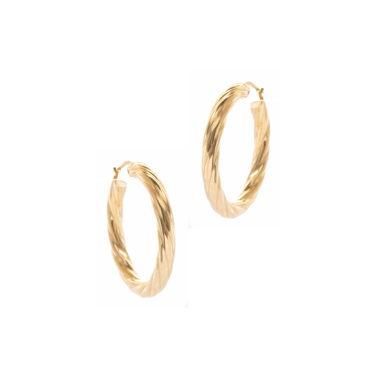 Srebrne kolczyki pozłacane 925 zaplecione koła 35mm