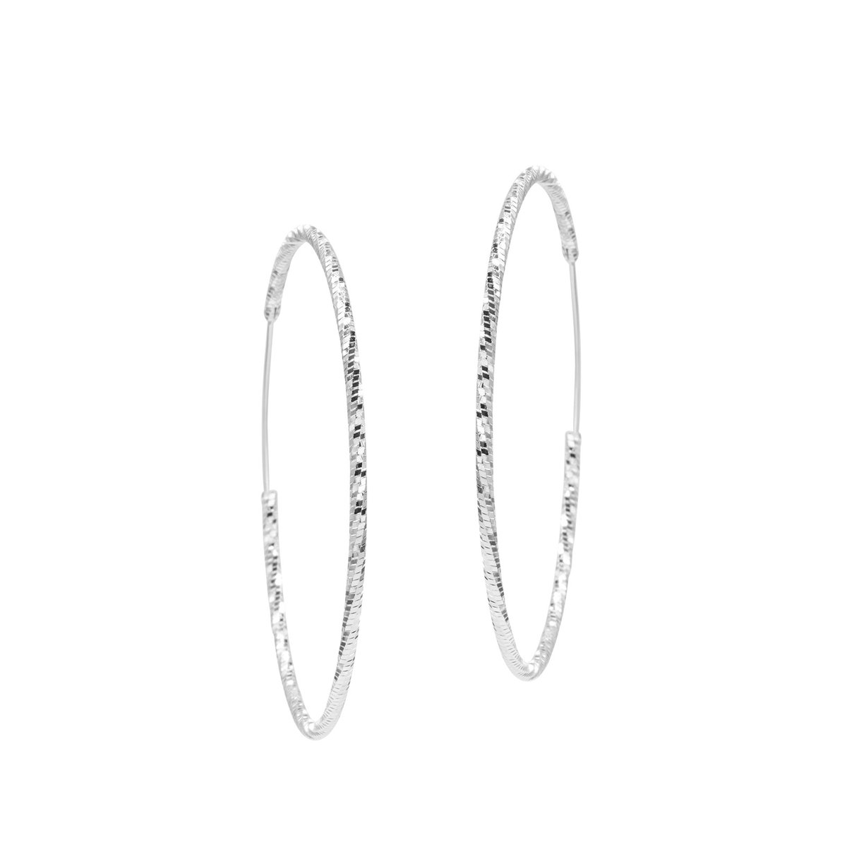 Srebrne zdobione kolczyki Koła 60 mm