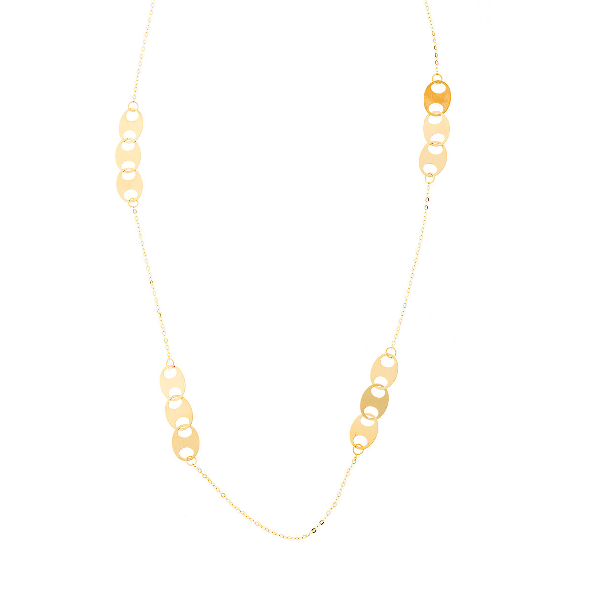 Złoty naszyjnik 585 Połączone Blaszki celebrytka ankier