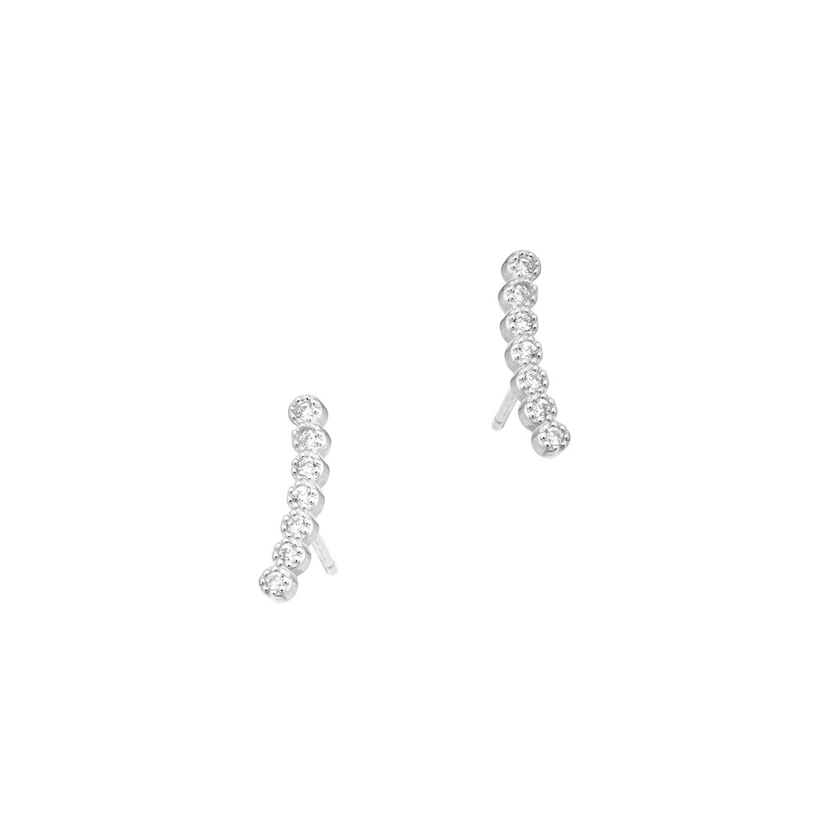 Srebrne Kolczyki 925 Łuki Cyrkonia