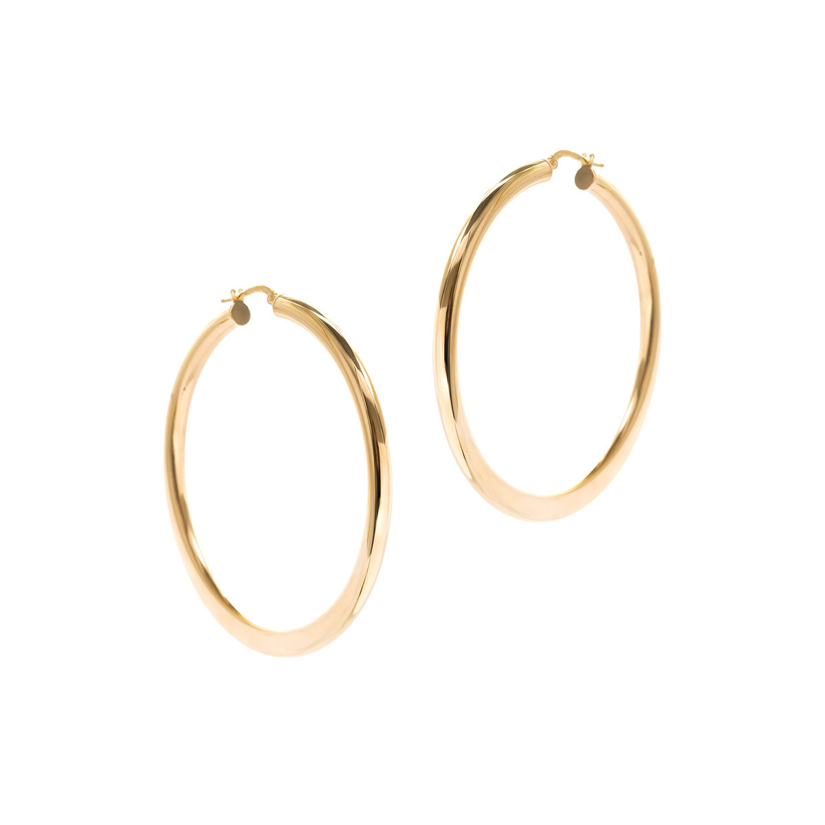 Srebrne pozłacane kolczyki 925 gładkie płaskie koła 57 mm