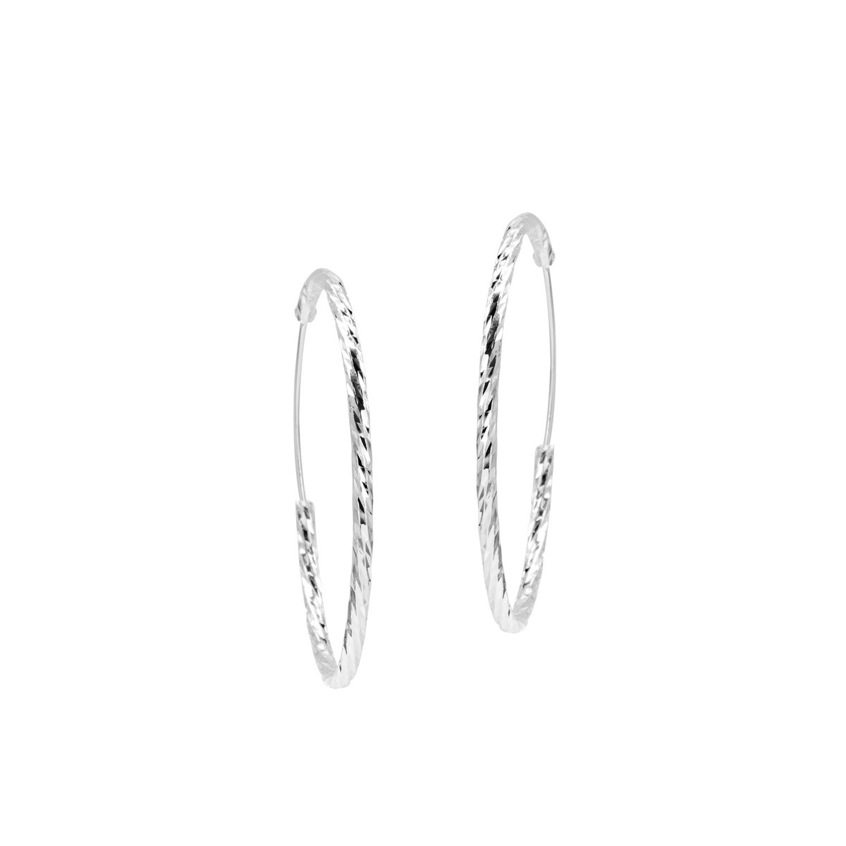 Srebrne diamentowane kolczyki Koła 40 mm