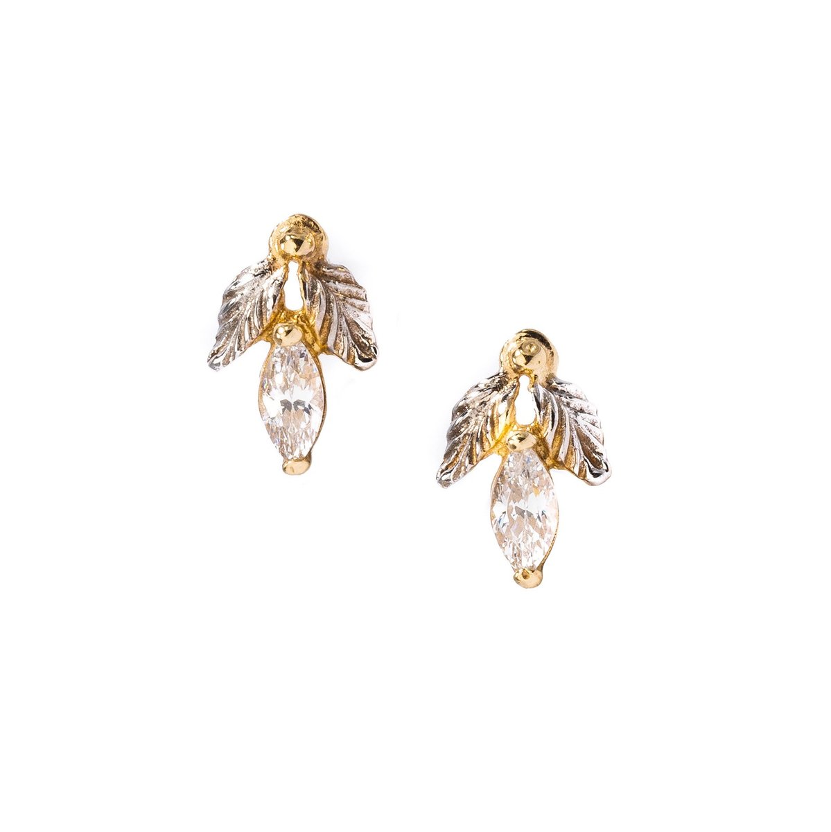 Złote kolczyki 585 Cyrkoniowy Anioł