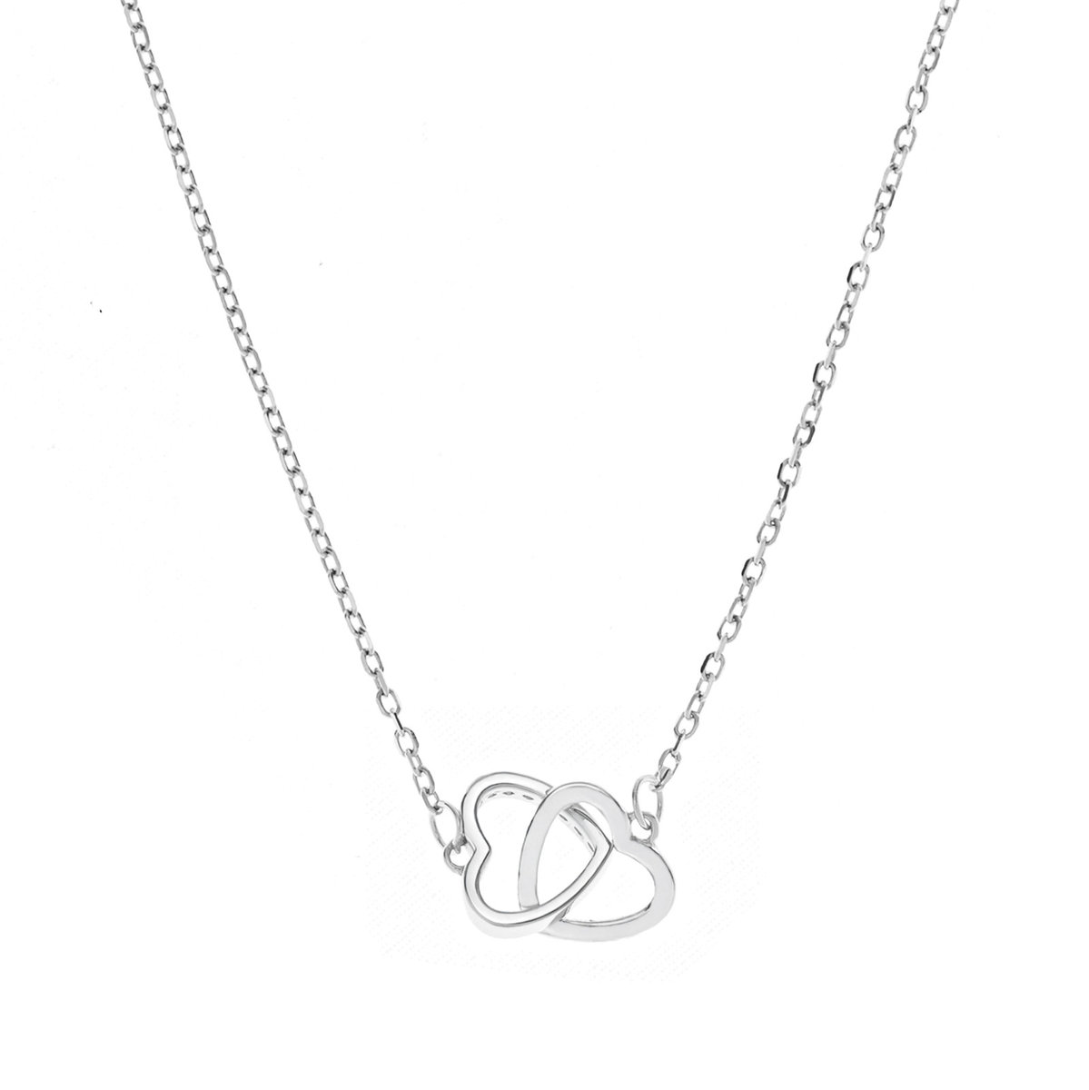 Srebrny naszyjnik 925 Dwa połączone serca