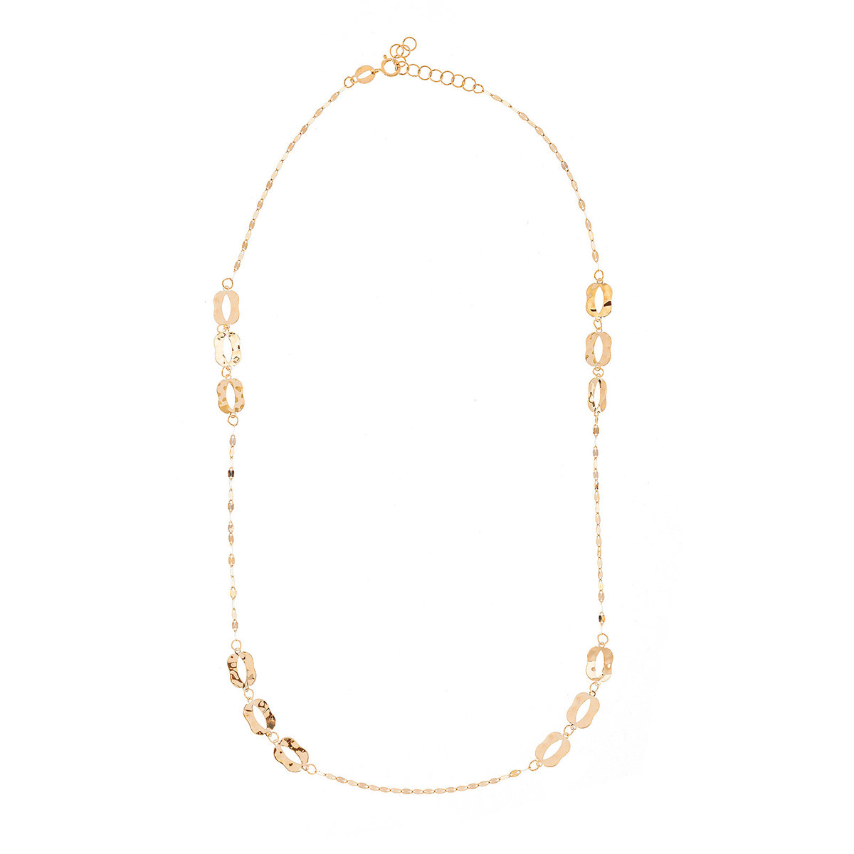 Złoty naszyjnik 585 Połączone Ogniwa celebrytka blaszki