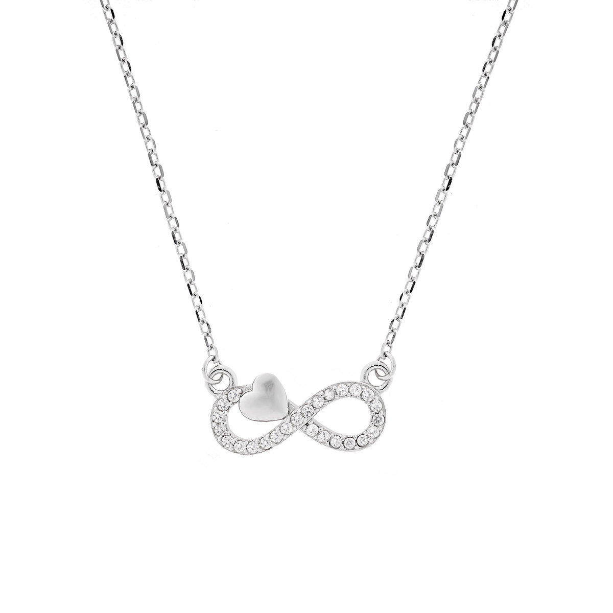 Srebrny naszyjnik 925 nieskończone serduszko