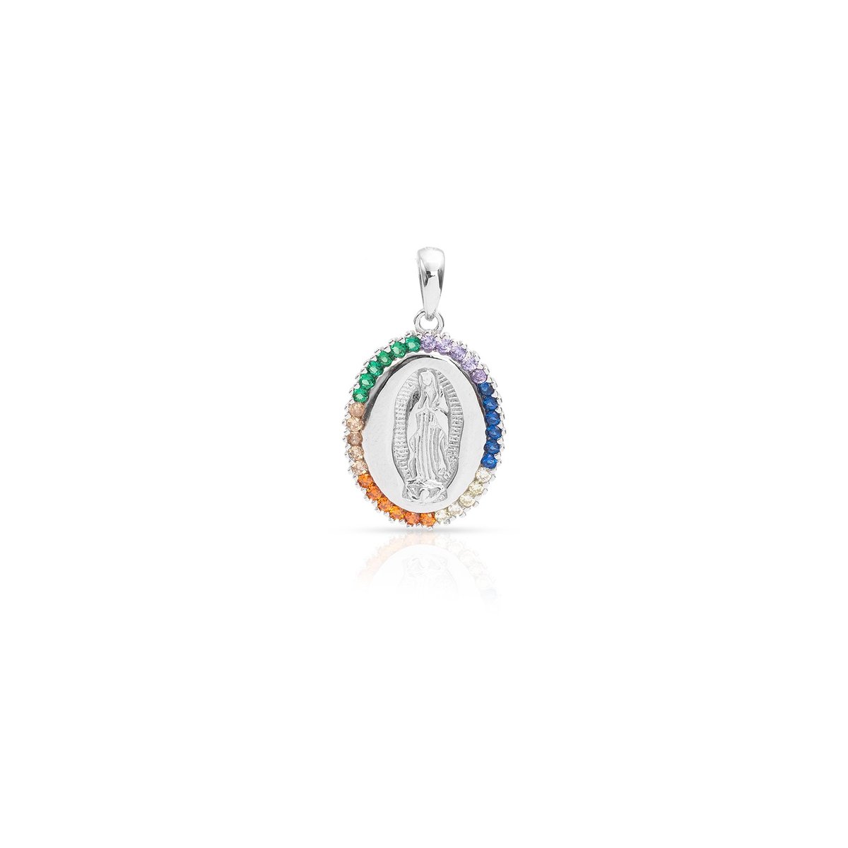 Srebrna zawieszka 925 Matka Boska Multicolor