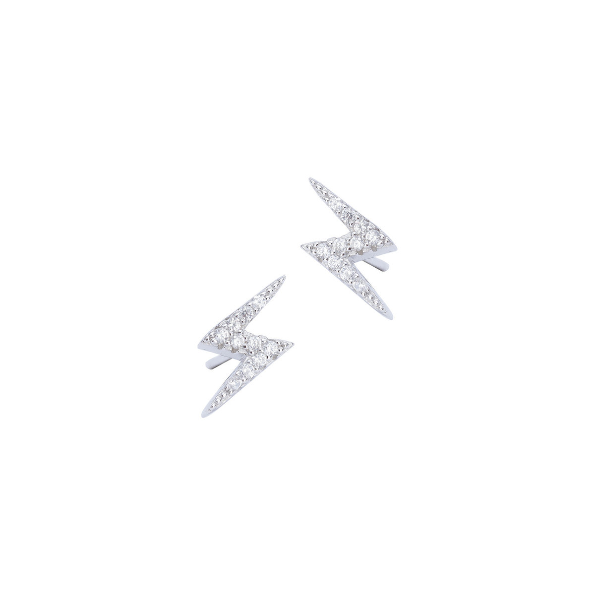 Srebrne Kolczyki 925 Błyskawica Pioruny Cyrkonie