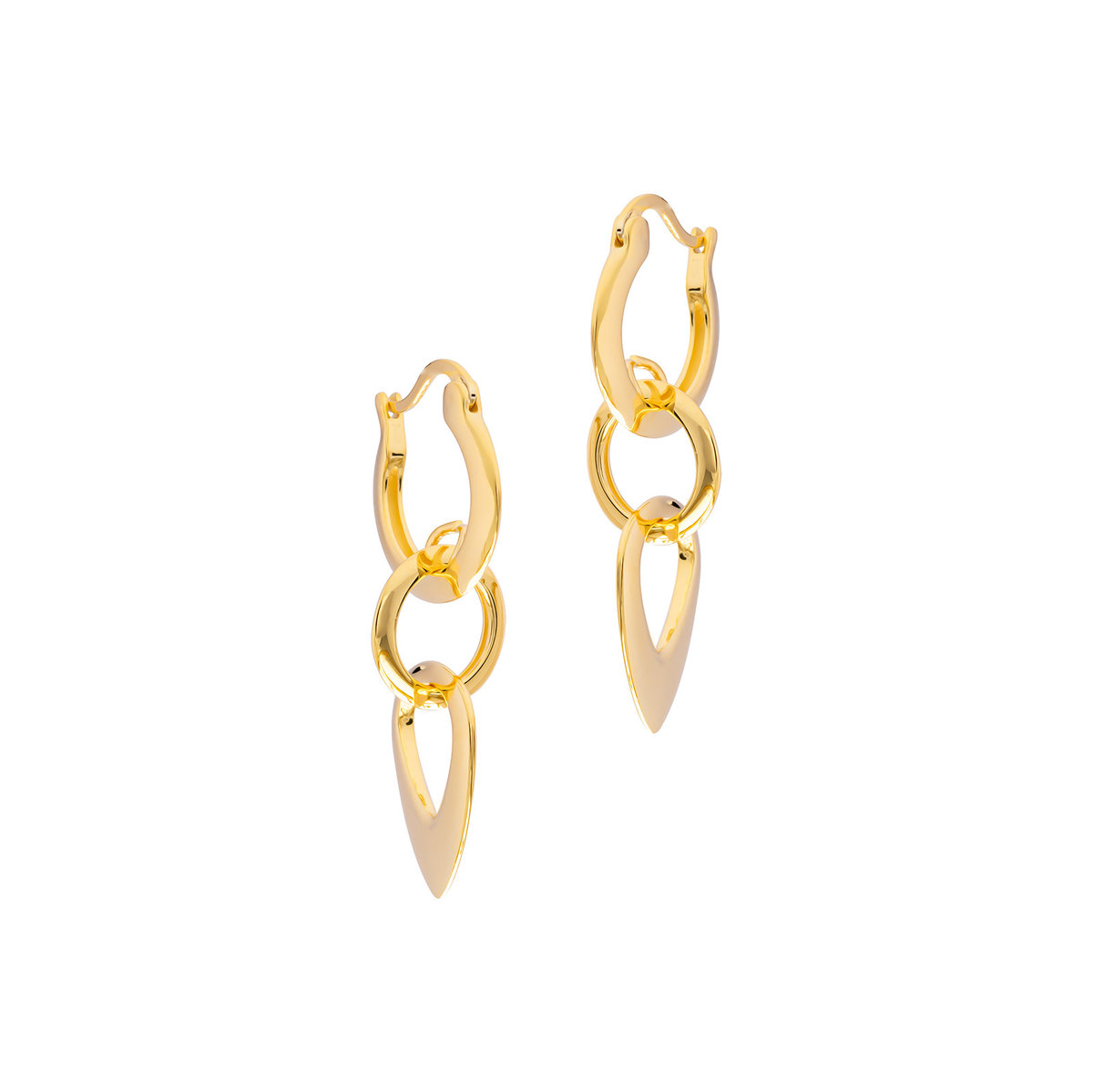 Srebrne 925 pozłacane wiszące kolczyki Harmony