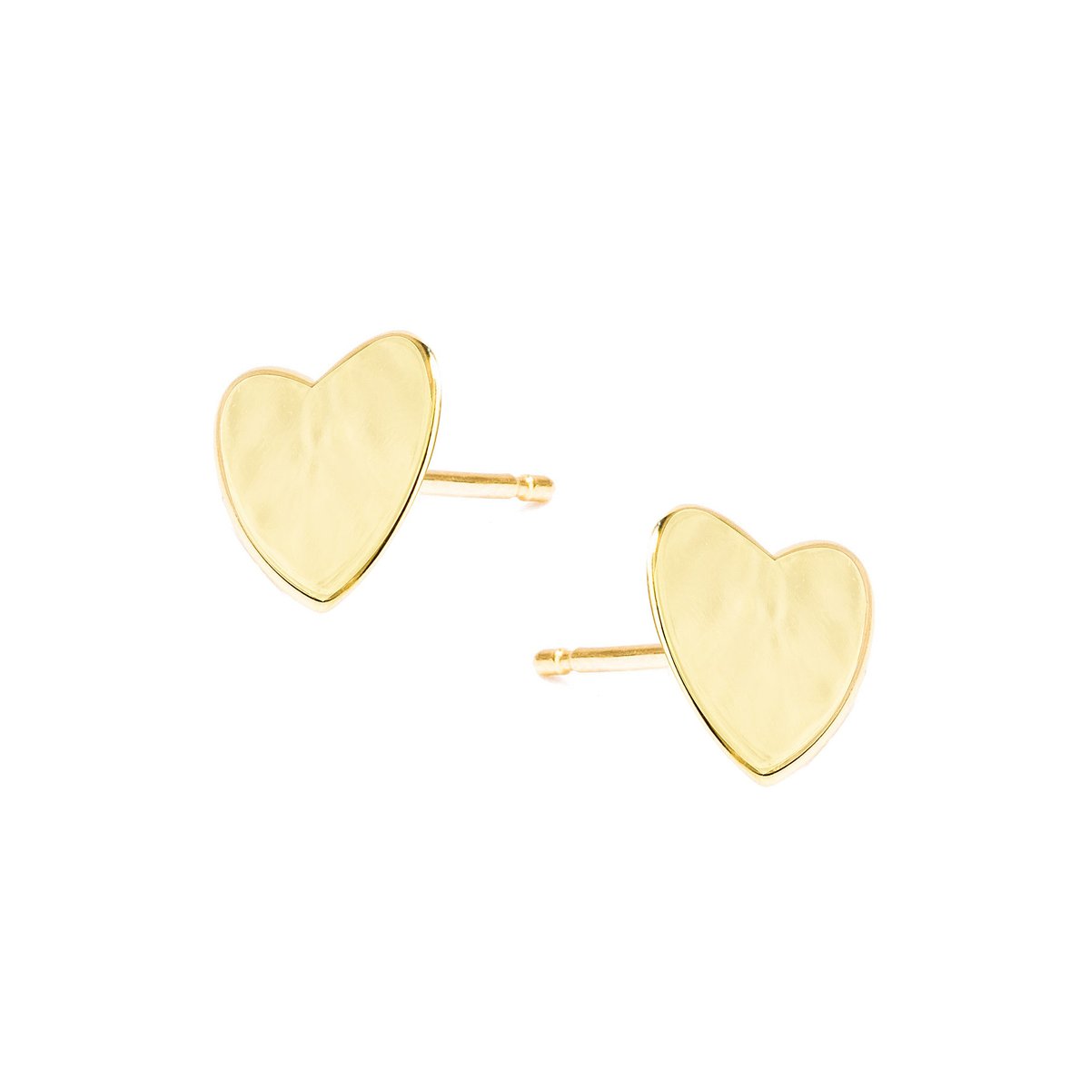 Złote kolczyki 585 Błyszczące Serca
