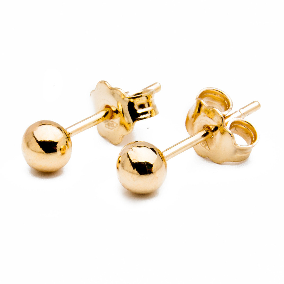 Złote kolczyki kulki 4 mm