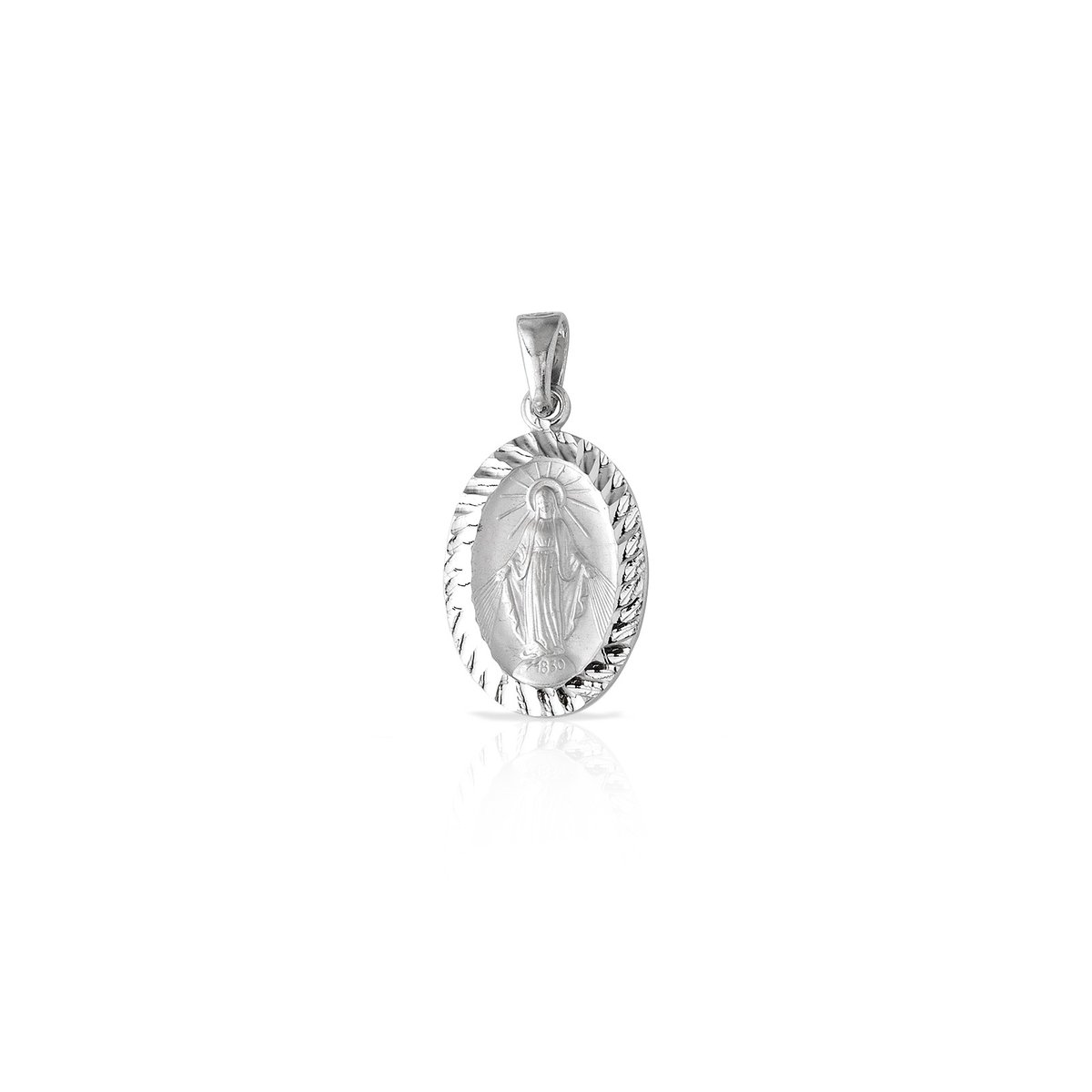 Srebrny medalik 925 Matka Boska Diamentowane