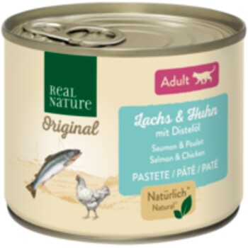 REAL NATURE Adult Łosoś i kurczak z olejem krokoszowym 6x200 g