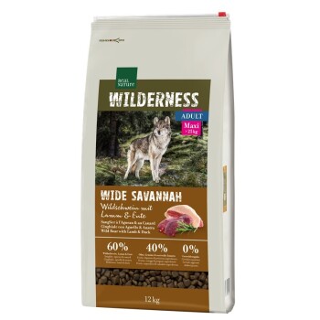 REAL NATURE WILDERNESS Maxi Adult Wide Savannah z dzikiem, jagnięciną i kaczką 12 kg