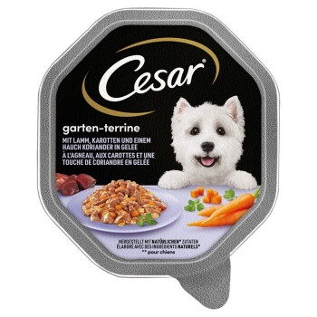Cesar Bogactwo ogrodu 14 x 150 g Jagnięcina, marchew i kolendra