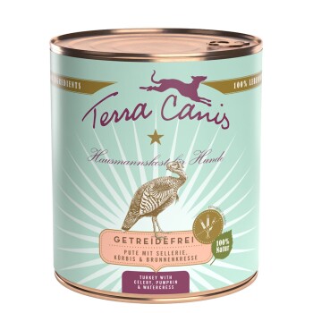 Terra Canis Getreidefrei Adult 6 x 800 g Indyk z selerem, dynią i rukwią wodną