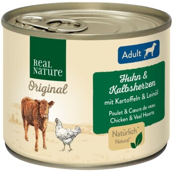 REAL NATURE ADULT Serca cielęce i kurczak 6x200 g