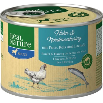 REAL NATURE ADULT Śledź północnomorski i kurczak 6x200 g