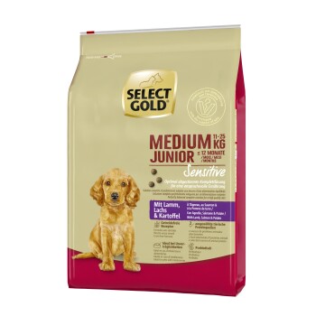 SELECT GOLD Sensitive Medium Junior Jagnięcina/Łosoś/Ziemniaki 4 kg