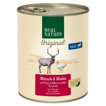 REAL NATURE ADULT Jeleń i kurczak 6x800 g