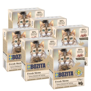 BOZITA Kawałeczki w sosie 6x370g Kurczak i indyk