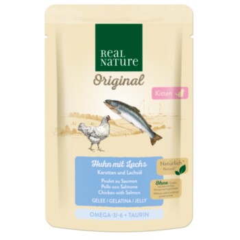 REAL NATURE Original Kitten 12 x 85 g Kurczak z łososiem
