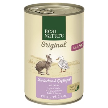 REAL NATURE Adult Królik i drób z olejem lnianym 6x400 g