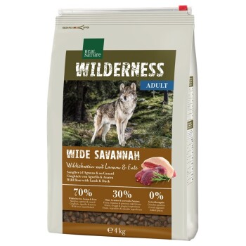 REAL NATURE WILDERNESS Wide Savannah z dzikiem, jagnięciną i kaczką 4 kg