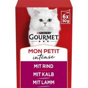 GOURMET Mon Petit Intense 8 x 6 x 50 g z wołowiną, cielęciną i jagnięciną
