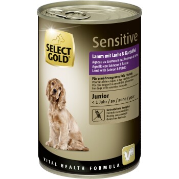 SELECT GOLD Sensitive Junior Jagnięcina z łososiem i ziemniakami 6x400 g