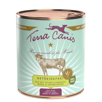 Terra Canis Getreidefrei Adult 6 x 800 g Cielęcina z korzeniem pietruszki, mango i porzeczkami
