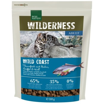 REAL NATURE Wilderness Wildcoast Adult Tuńczyk z kurczakiem, bawołem i krylem 300 g