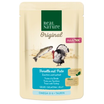 REAL NATURE Original Adult 12 x 85 g Pstrąg z indykiem, w galarecie