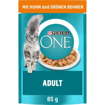 Purina ONE Adult 26 × 85 g Z dużą zawartością kurczaka i fasolki szparagowej