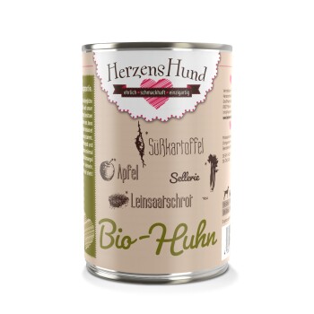 HerzensHund Adult 12 x 400 g Kurczak bio
