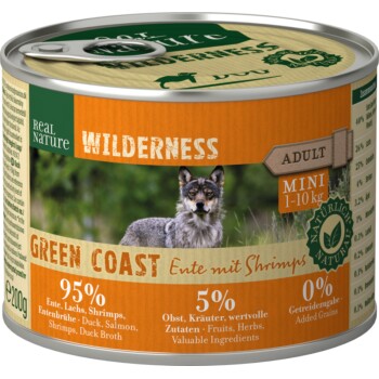 REAL NATURE WILDERNESS Adult Green Coast Kaczka z krewetkami 6x200 g