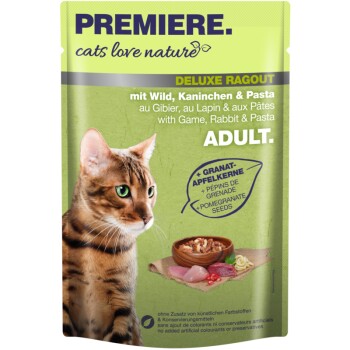 PREMIERE Cats Love Nature Deluxe Ragout z dziczyzną, królikiem i makaronem 24x100 g