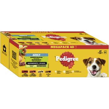 Pedigree mokra karma dla psa dorosłego, multipak, mieszanka z warzywami, w sosie 40x100 g