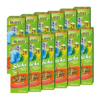 MultiFit Sticks dla papużek falistych 12 x 2 szt. Vitality Kick