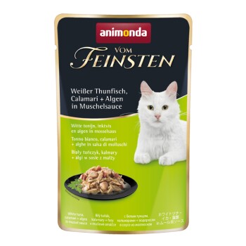 animonda Vom Feinsten 18 x 50 g z tuńczykiem białym, kalmary + algi, w sosie z małży