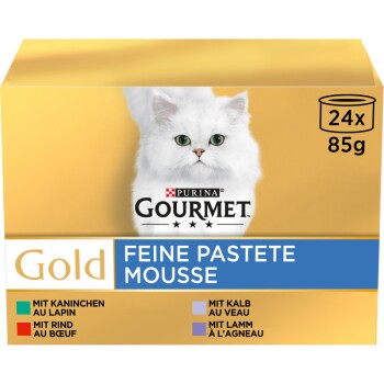GOURMET Gold Delikatny pasztet z królikiem, wołowiną, cielęciną, jagnięciną 24 x 85 g, szt.