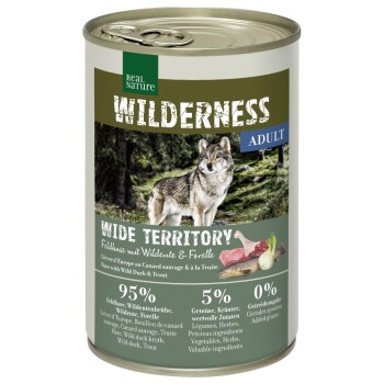 REAL NATURE WILDERNESS Adult Zając polny z dziką kaczką i pstrągiem Wide Territory 6x400 g