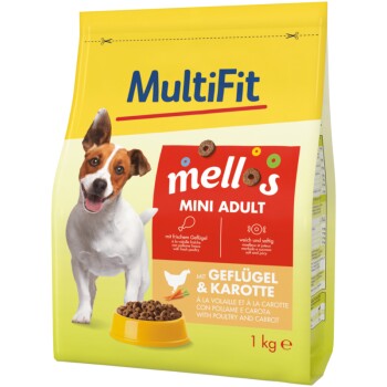 MultiFit Mellos sucha karma dla psa dorosłego, Mini Drób i marchewka 1 kg