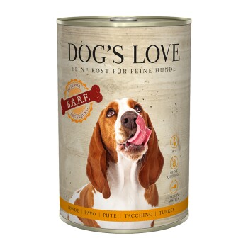 DOG'S LOVE Adult czyste mięso B.A.R.F. 6 x 400 g Indyk