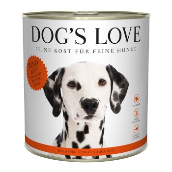 DOG'S LOVE Adult Classic 6 x 800 g Wołowina z jabłkami i szpinakiem