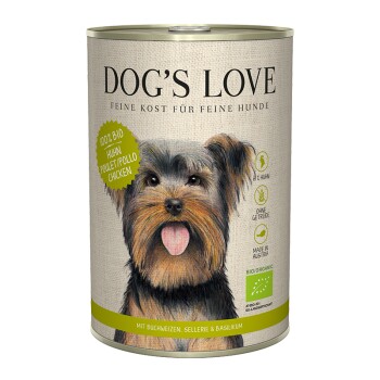 DOG'S LOVE BIO 6 x 400 g Kurczak z gryką i selerem