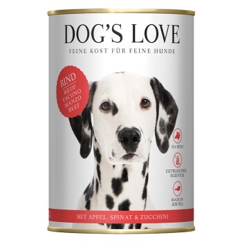 DOG'S LOVE Junior z wołowiną i marchewką 6x400 g