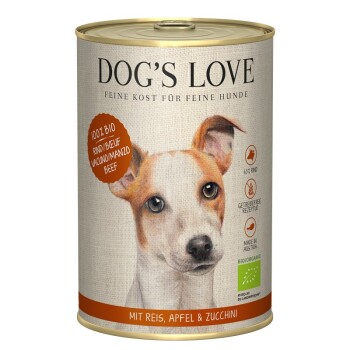 DOG'S LOVE BIO 6 x 400 g Wołowina z ryżem, jabłkiem i cukinią